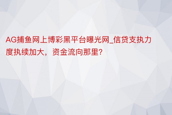 AG捕鱼网上博彩黑平台曝光网_信贷支执力度执续加大，资金流向那里？